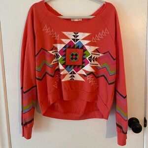 Forever 21 Aztec Print Cropped Sweatshirt